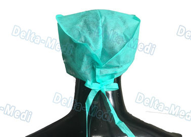 Lazo no tejido quirúrgico disponible médico verde de los casquillos en el tipo trasero para el hospital