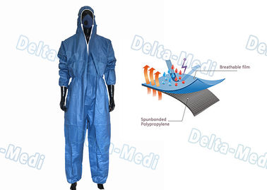 Batas disponibles respirables de la película azul que trabajan el uniforme S - XXL para la industria
