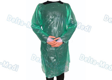Vestidos plásticos disponibles verdes del CPE, vestidos largos líquidos antis del hospital de la funda