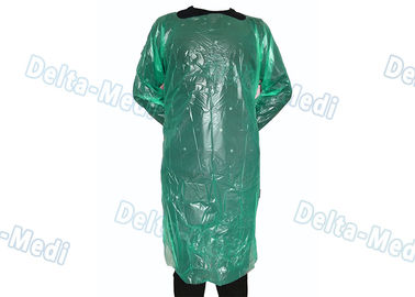 Vestidos plásticos disponibles verdes del CPE, vestidos largos líquidos antis del hospital de la funda