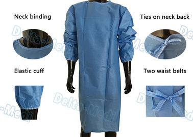 Vestidos protectores disponibles suaves, vestidos médicos disponibles de SMS con 2 en/corbata del lazo de la cintura encendido