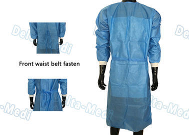 Vestido quirúrgico disponible no tejido 40 simples de SBPP - 60gsm con la correa de cintura delantera