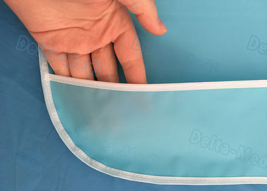 Baberos dentales disponibles impermeables del CPE con el color azul 45 los x 48cm del velcro