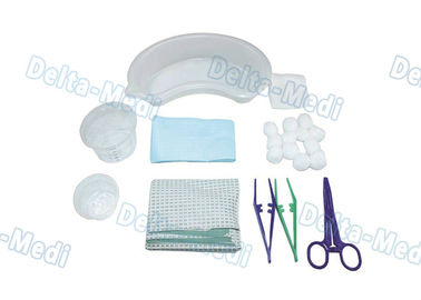 Equipos quirúrgicos disponibles del cuidado de la herida, paquetes estéril de la preparación con los cuencos plásticos médicos del riñón