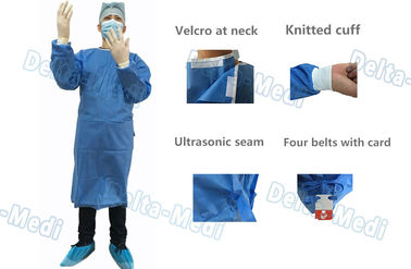 Vestido quirúrgico disponible de la barrera, alcohol del vestido de la cirugía de SMS resistente con las toallas