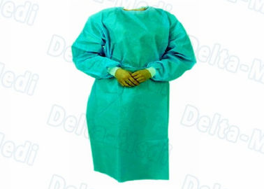 Vestido no tejido disponible incombustible del aislamiento del color verde, vestido del examen del laboratorio