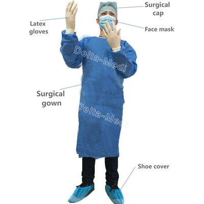 Vestido quirúrgico disponible no tejido estéril del hospital