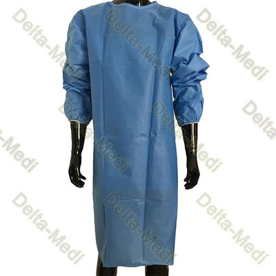 Lazo de los PP SMS en el vestido quirúrgico reforzado estéril del puño elástico del cuello en las mangas