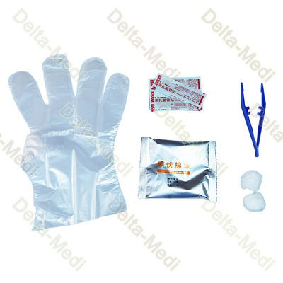 Tirita quirúrgica disponible estéril de los guantes de Kit With Cotton Ball Forceps del desbridamiento de los equipos