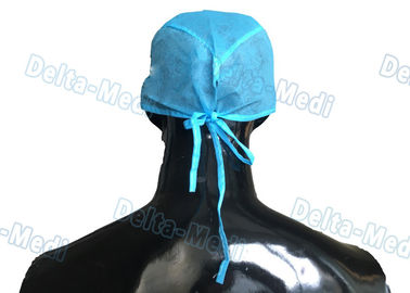 Los casquillos quirúrgicos disponibles hechos a mano azules de los PP, médico friegan los casquillos 15 - 35gsm