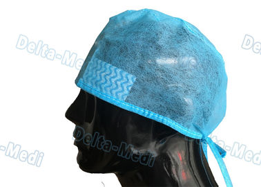 Casquillos disponibles azules del cirujano, sombreros quirúrgicos disponibles de los PP/de SMS con la muñequera