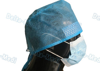Casquillos disponibles azules del cirujano, sombreros quirúrgicos disponibles de los PP/de SMS con la muñequera