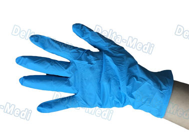 Guantes médicos disponibles inofensivos, guantes azules del examen del vinilo del color con la buena sensación