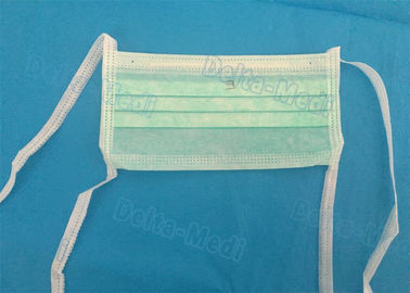 Verde mascarilla no tejida de 3 capas, mascarillas médicas disponibles estéril