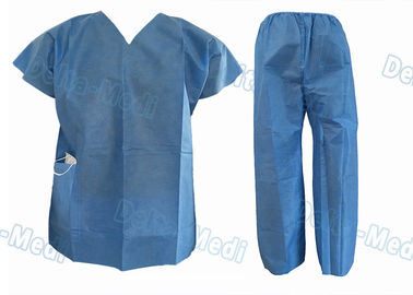 La ropa protectora disponible de la manga corta sobre la costura de la cerradura friega el traje con el bolsillo