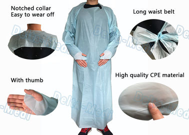 Vestido impermeable del CPE de los productos plásticos médicos protectores con las fundas