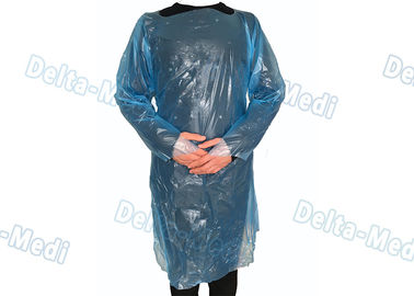 Vestido quirúrgico del CPE de los productos plásticos médicos impermeables/vestido del aislamiento con el puño del lazo del pulgar