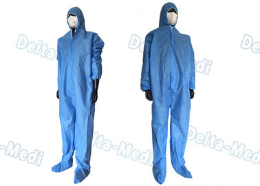 Batas médicas disponibles azules, trajes disponibles del trabajo de la clase I ultrasónico de la costura