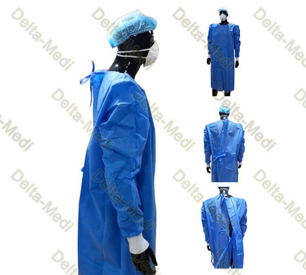 Vestidos disponibles estéril de la cirugía de los PP SMS con el lazo en el puño hecho punto parte posterior del cuello