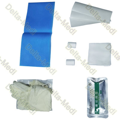 Paquete de la preparación de Didysis de la sangre con la cinta adhesiva de Gauze Piece Cotton Swab Cotton de los guantes