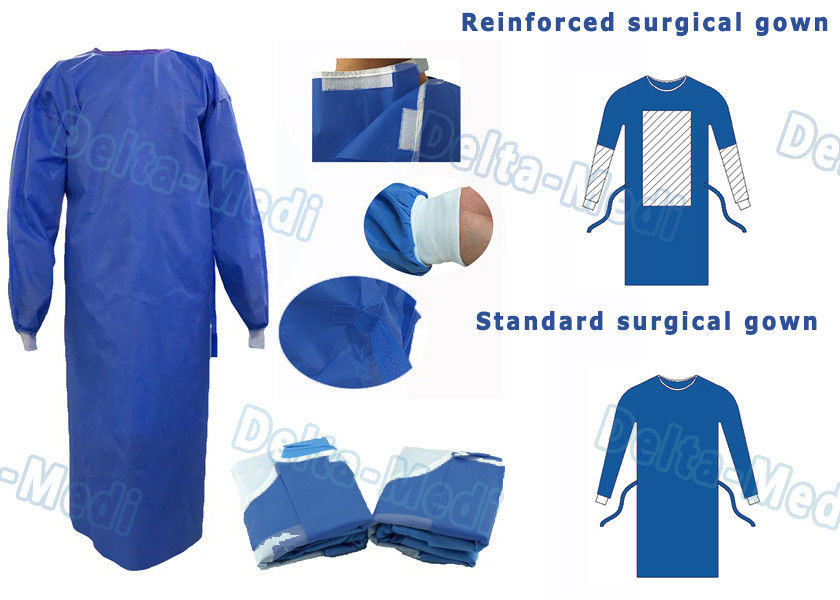 Vestido quirúrgico disponible de SMS con el puño hecho punto respetuoso del medio ambiente