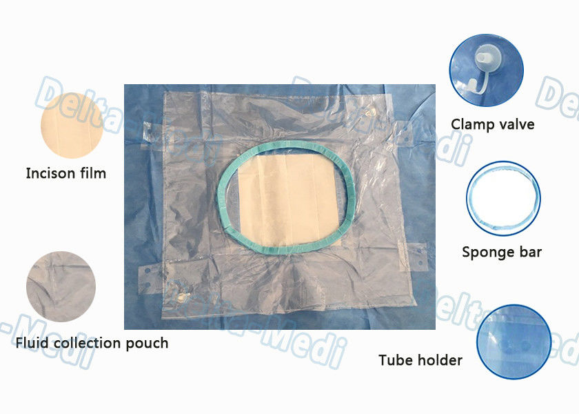 C quirúrgica disponible - la sección embala, bolso de colección flúido integrado paquete obstétrico con el tenedor del cable